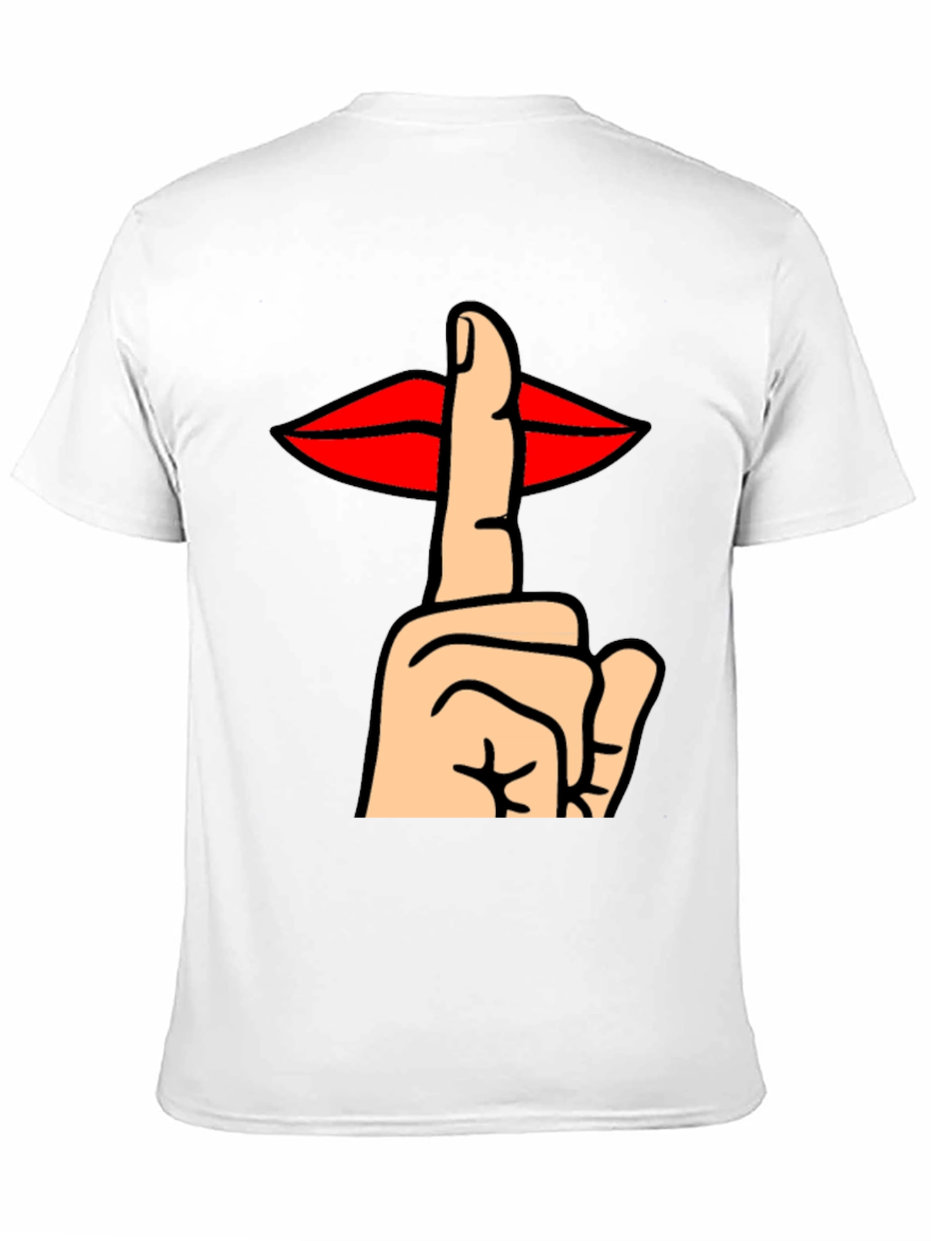 Shhh! Graphic Tee - Lips & Finger Gesture T-Shirt