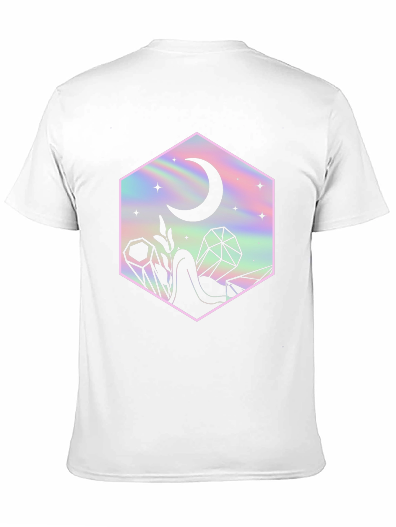 Mystic Moon Black T-Shirt - Holographic Design