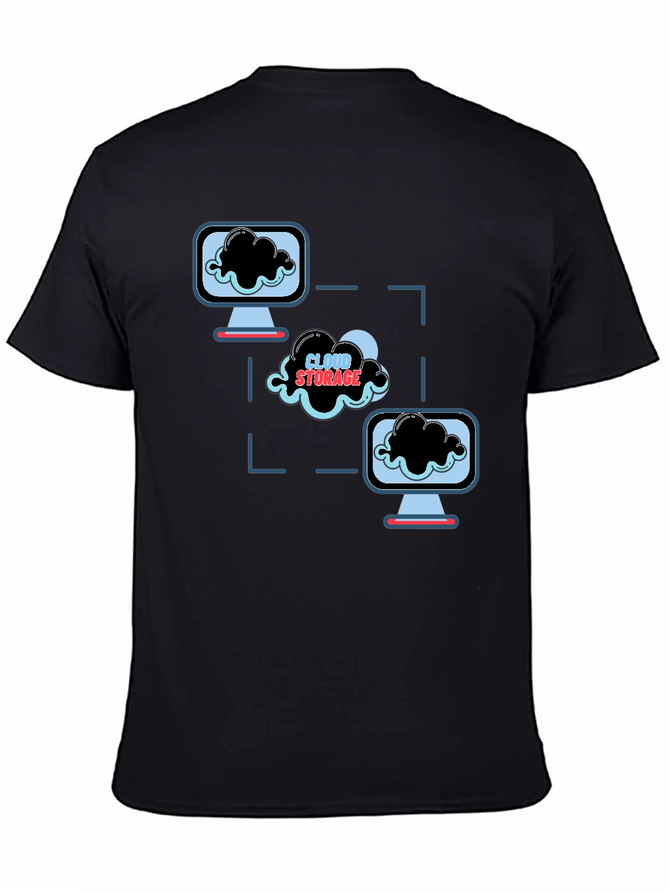 Cloud Storage Graphic Black T-Shirt