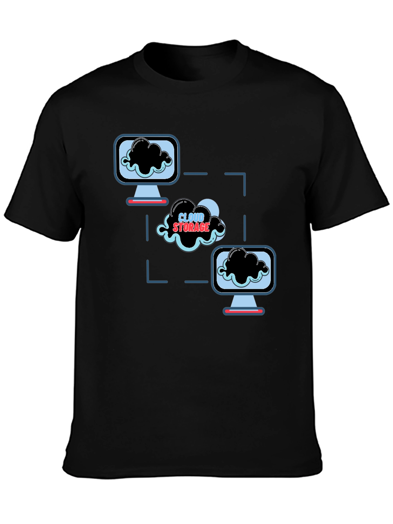 Cloud Storage Graphic Black T-Shirt