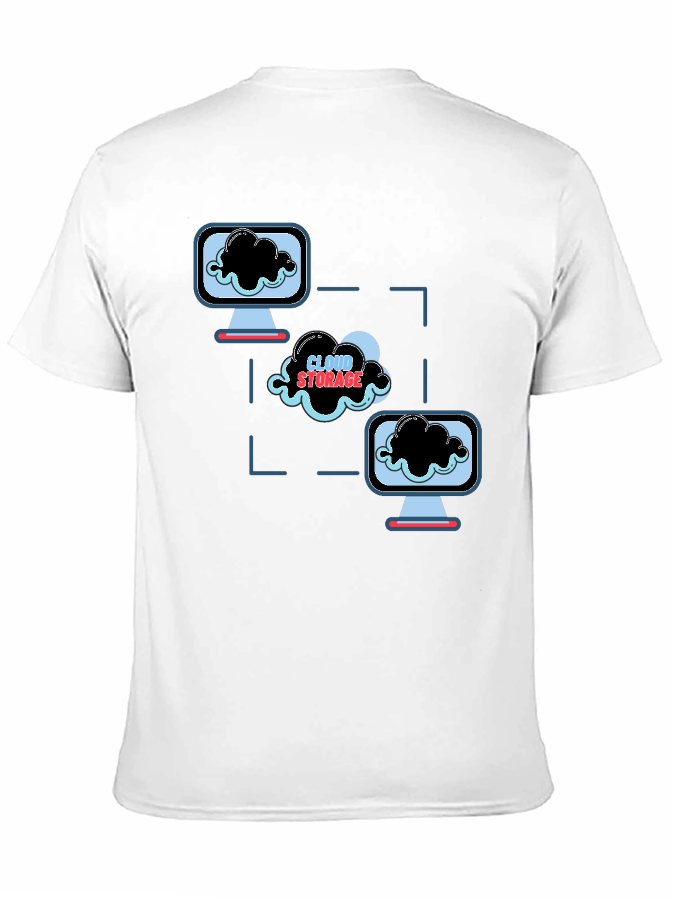 Cloud Storage Graphic Black T-Shirt