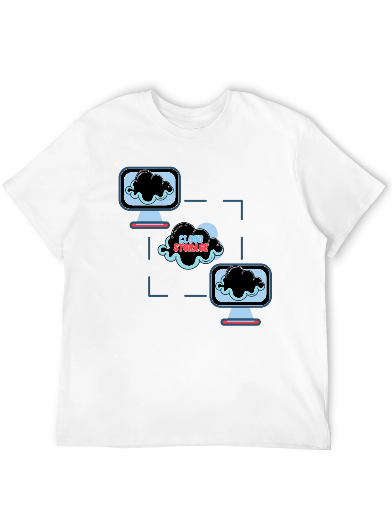 Cloud Storage Graphic Black T-Shirt