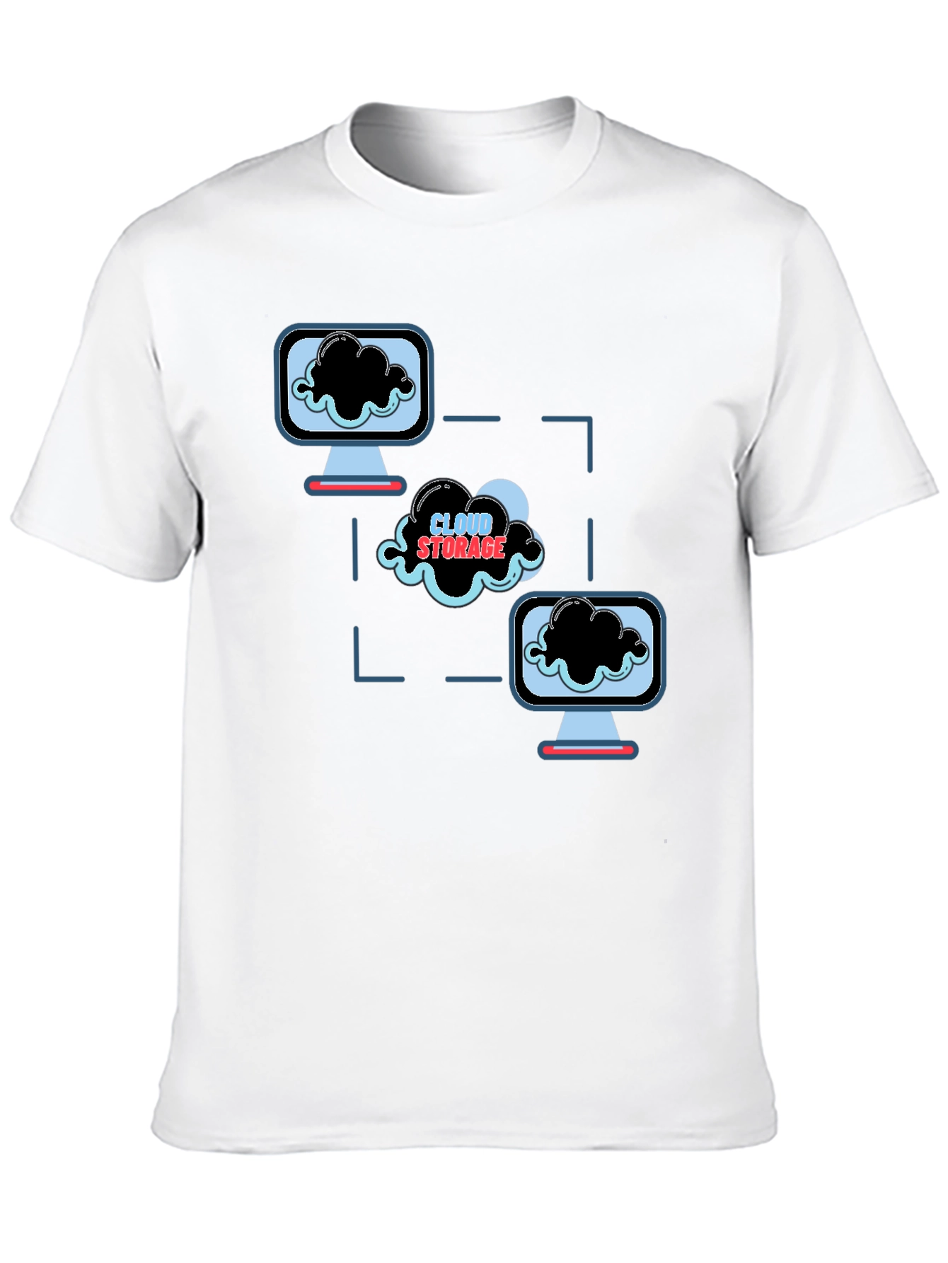 Cloud Storage Graphic Black T-Shirt