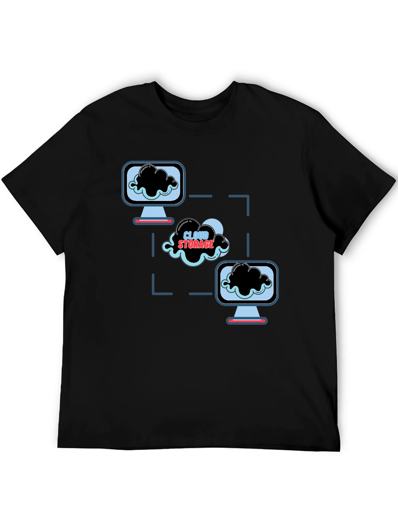 Cloud Storage Graphic Black T-Shirt