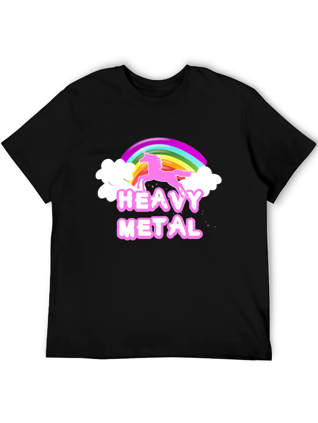 Heavy Metal Unicorn Rainbow Graphic T-Shirt