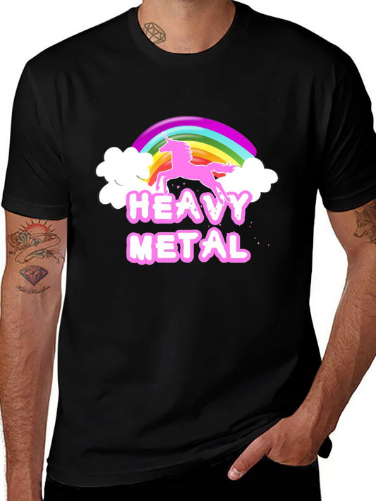 Heavy Metal Unicorn Rainbow Graphic T-Shirt