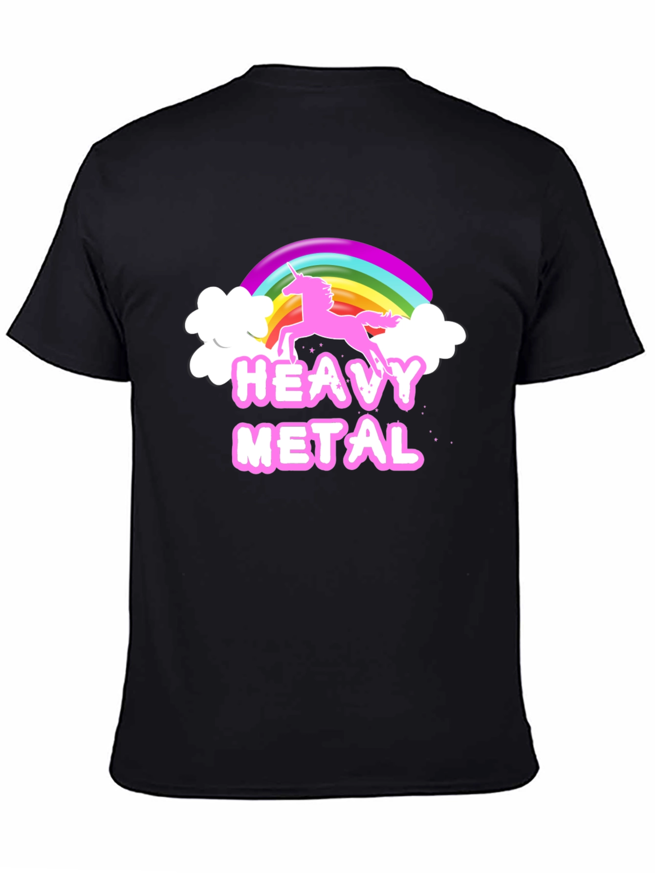 Heavy Metal Unicorn Rainbow Graphic T-Shirt