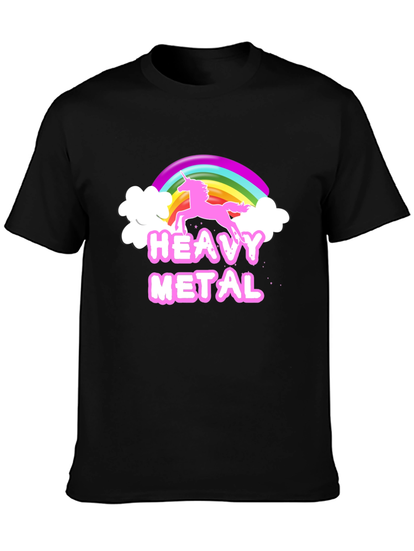 Heavy Metal Unicorn Rainbow Graphic T-Shirt