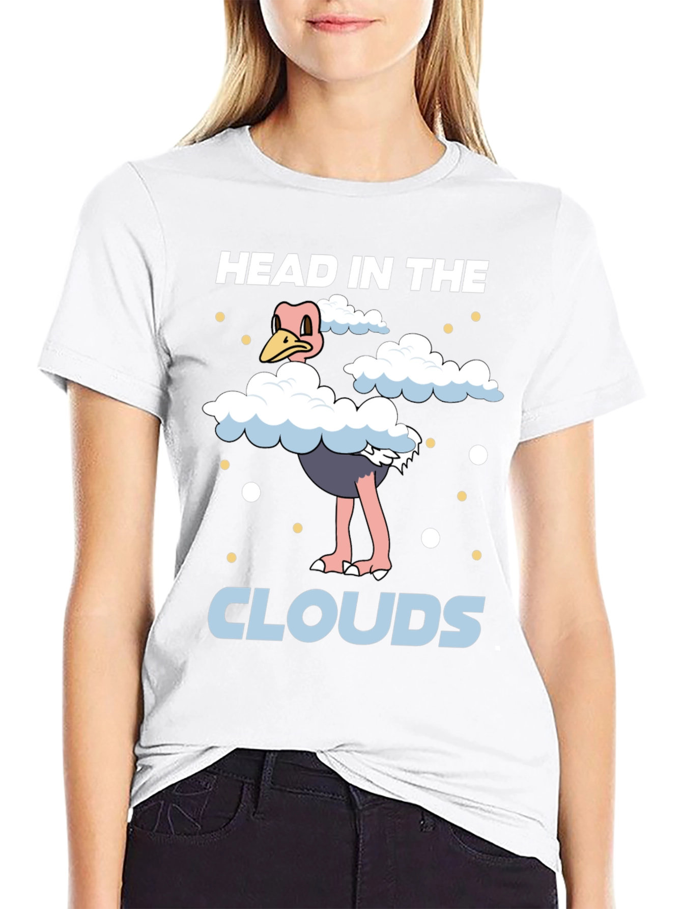 Head in the Clouds Ostrich Graphic T-Shirt