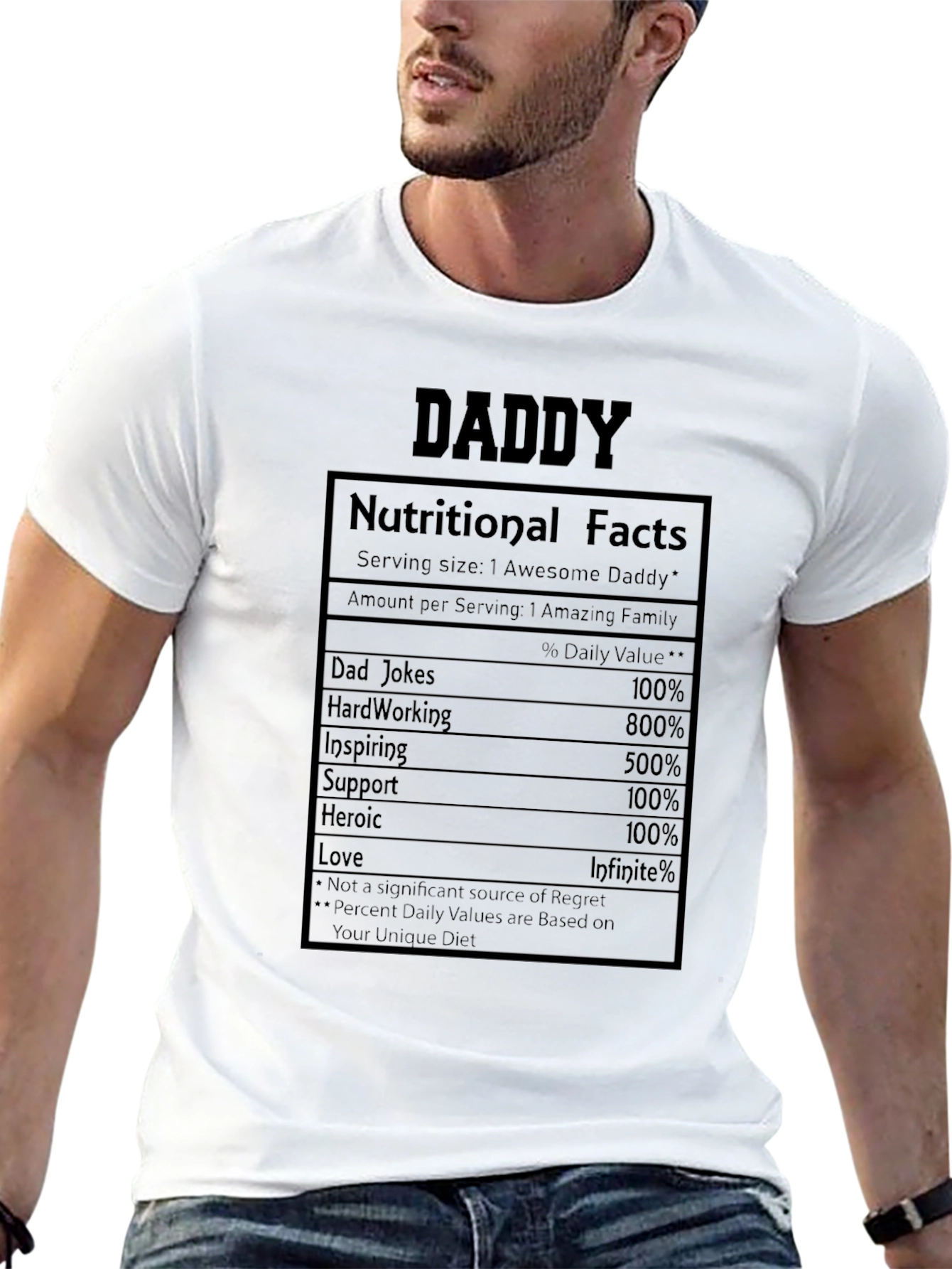 Daddy Nutritional Facts Graphic T-Shirt