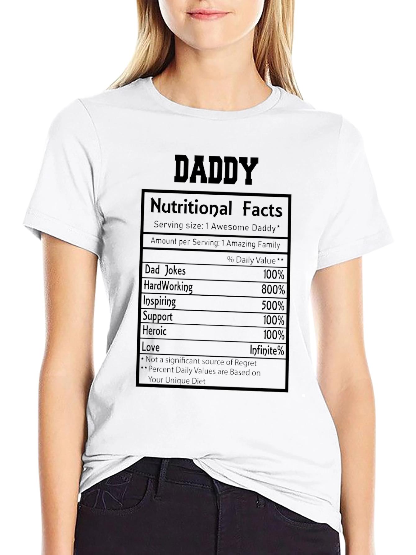 Daddy Nutritional Facts Graphic T-Shirt