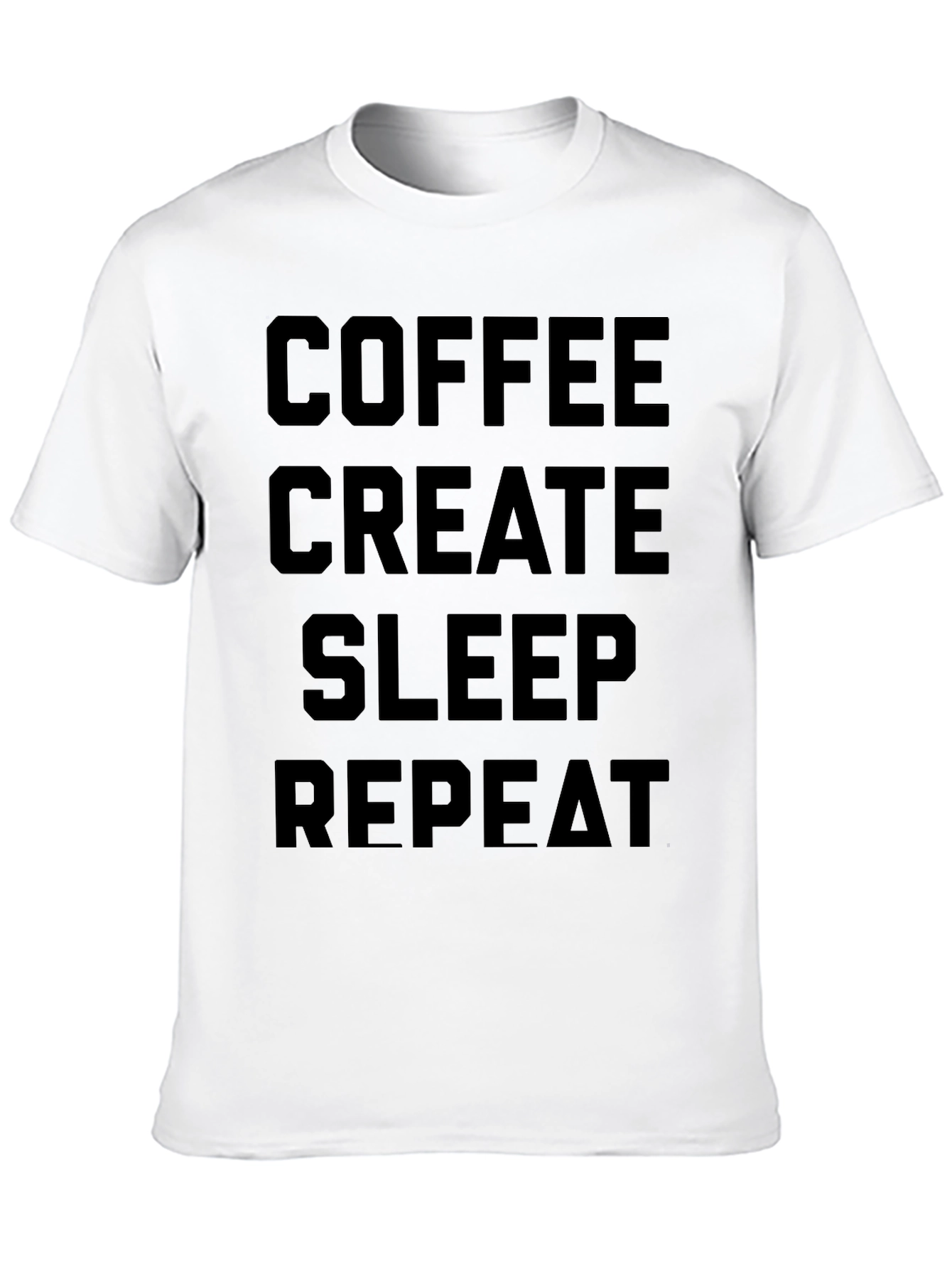 Coffee Create Sleep Repeat Black T-Shirt
