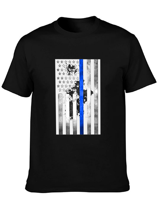 Thin Blue Line USA Flag Graphic Tee
