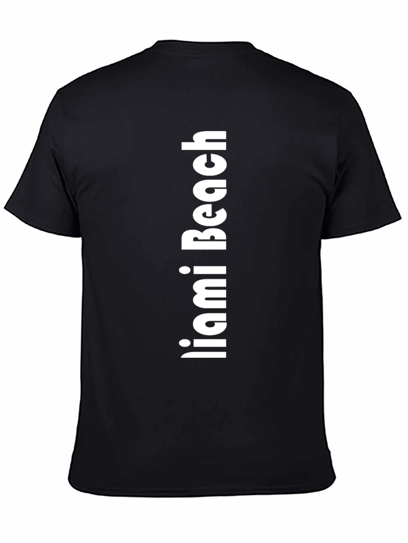Miami Beach Black Graphic Tee