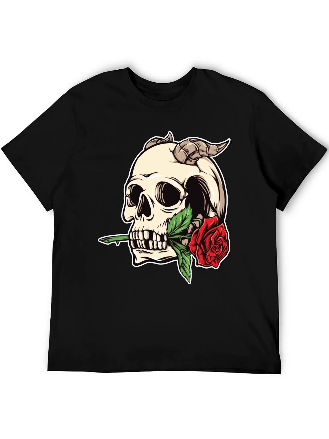 Skull Rose T-Shirt - Edgy Graphic Tee