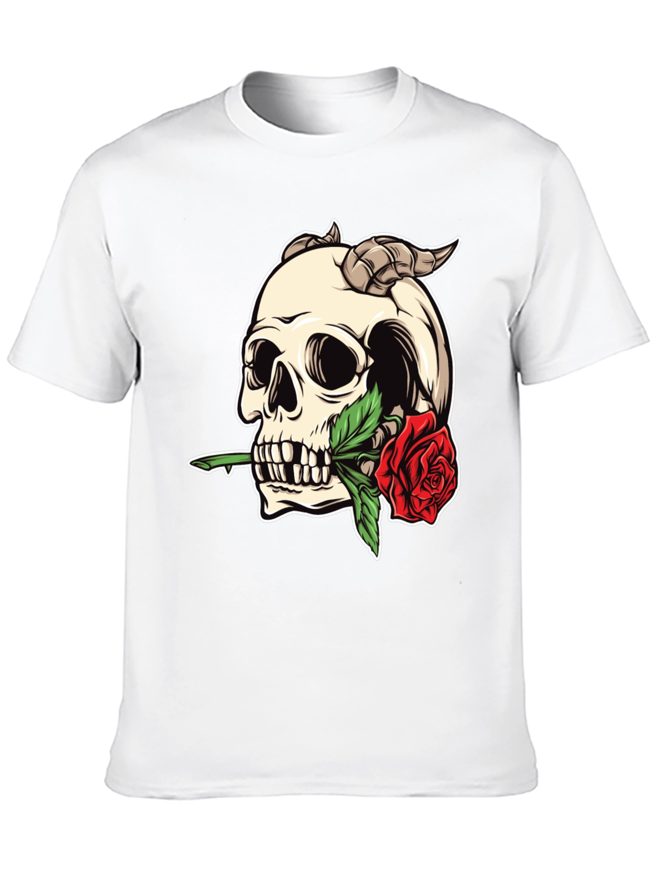 Skull Rose T-Shirt - Edgy Graphic Tee