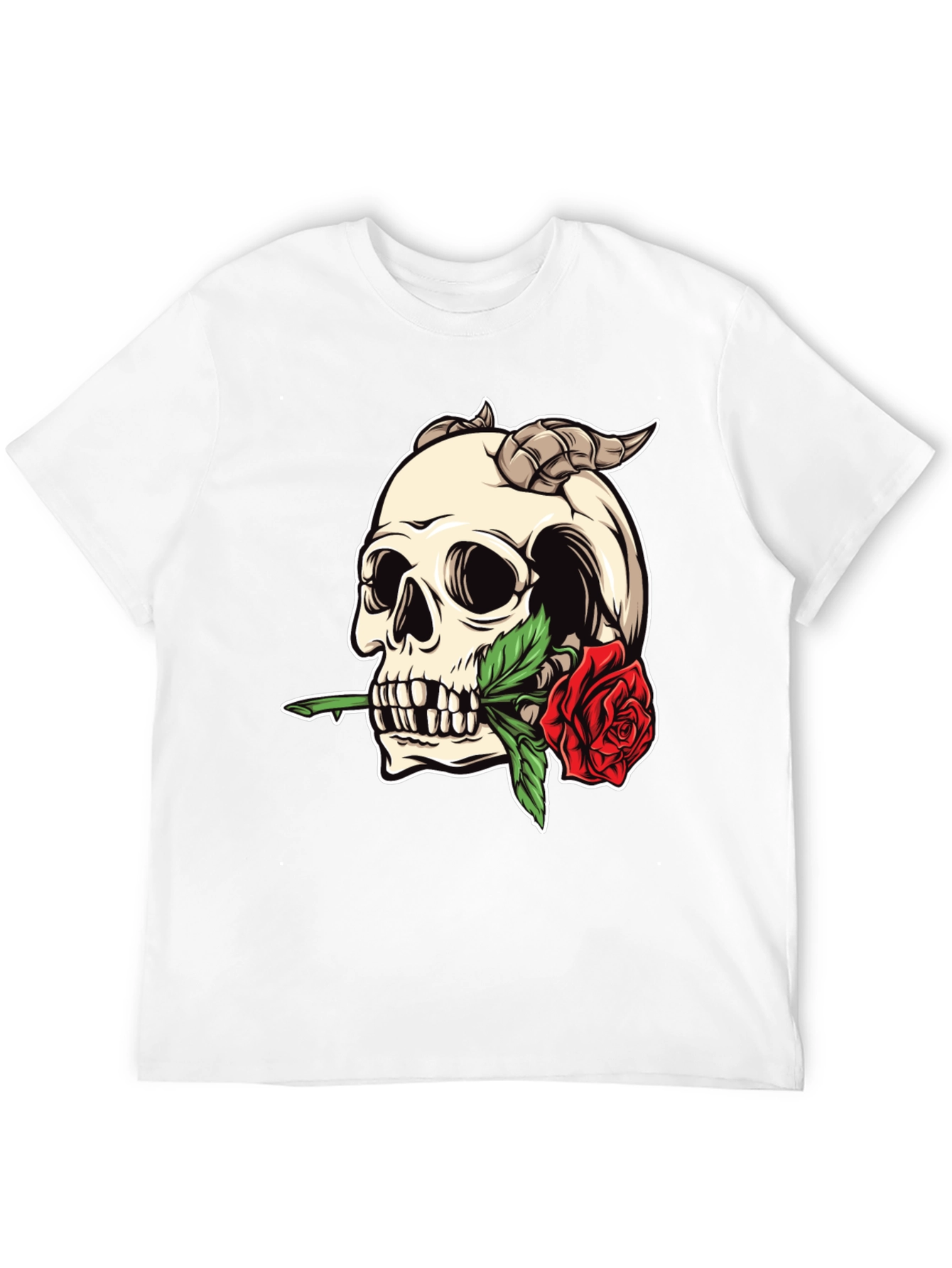 Skull Rose T-Shirt - Edgy Graphic Tee