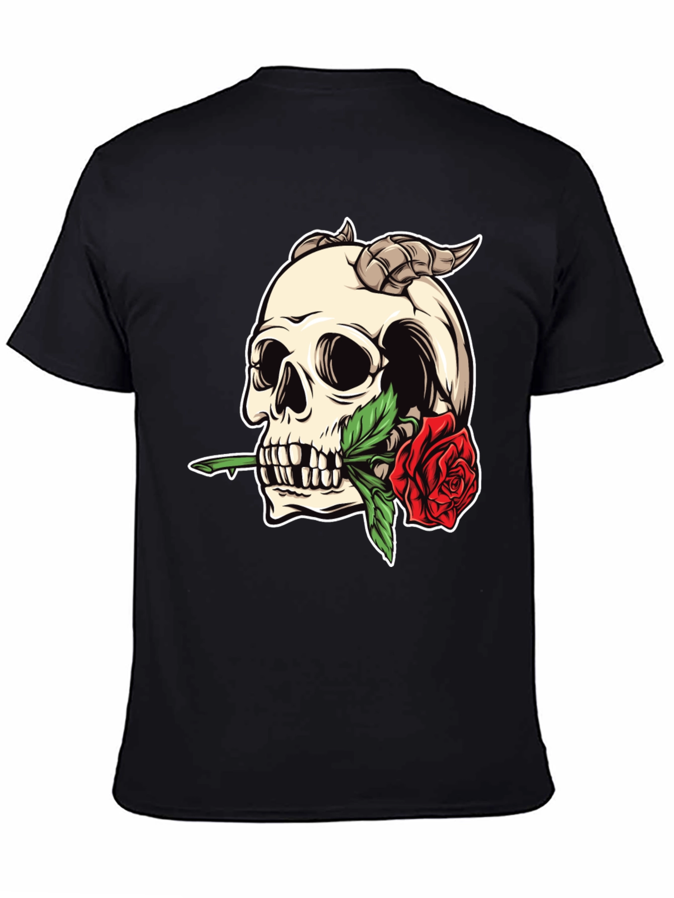 Skull Rose T-Shirt - Edgy Graphic Tee