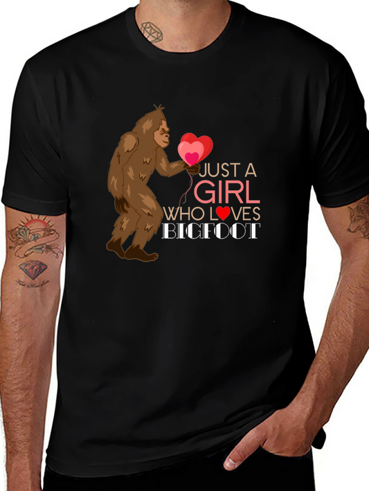 Girl Loves Bigfoot Graphic Tee - Heart Balloons Soft Fabric