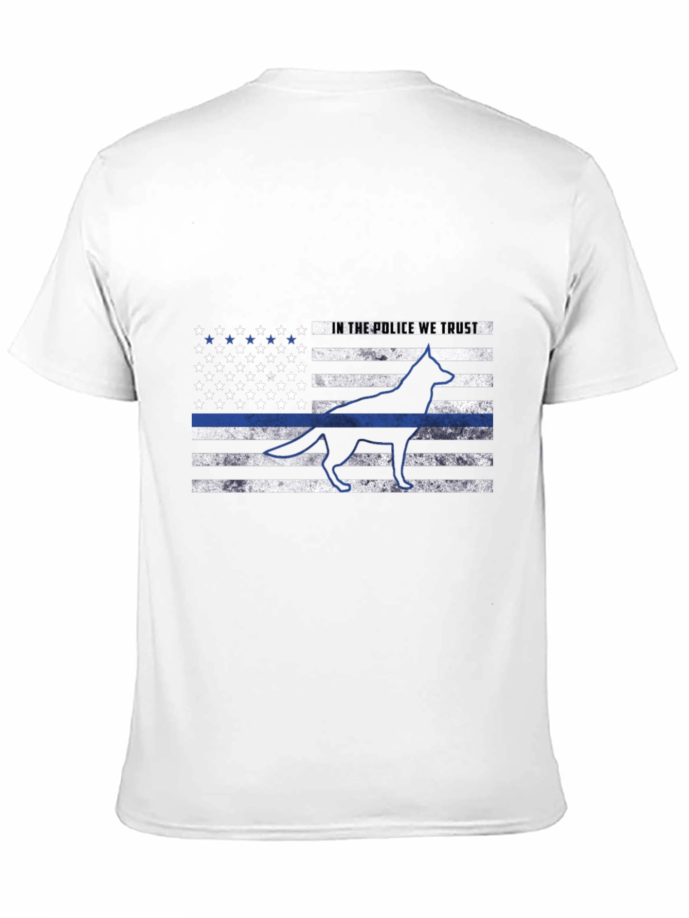Police K9 American Flag Thin Blue Line T-Shirt
