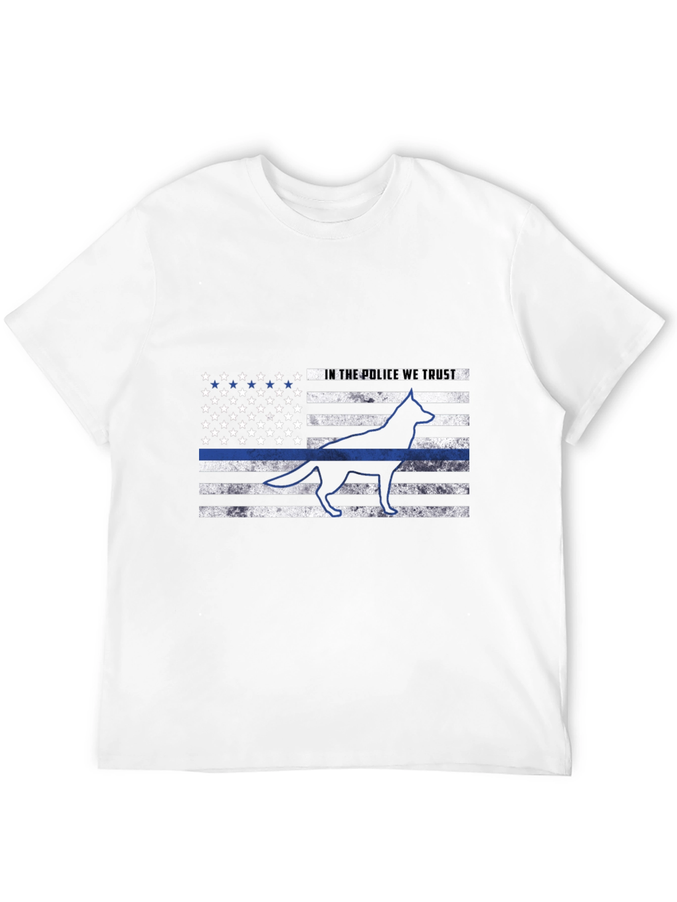 Police K9 American Flag Thin Blue Line T-Shirt