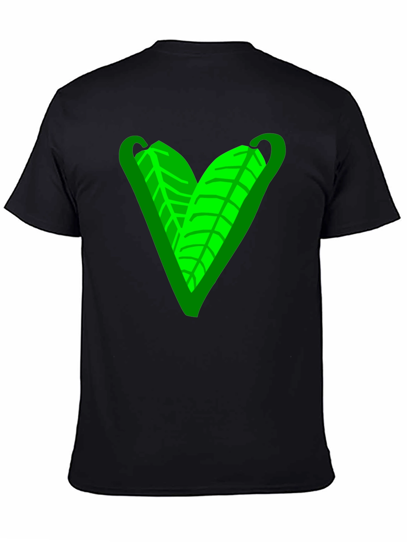 Green Leaf Heart Graphic Tee - Casual Comfort