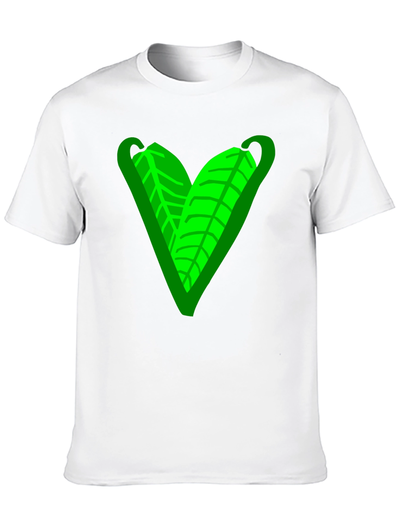 Green Leaf Heart Graphic Tee - Casual Comfort