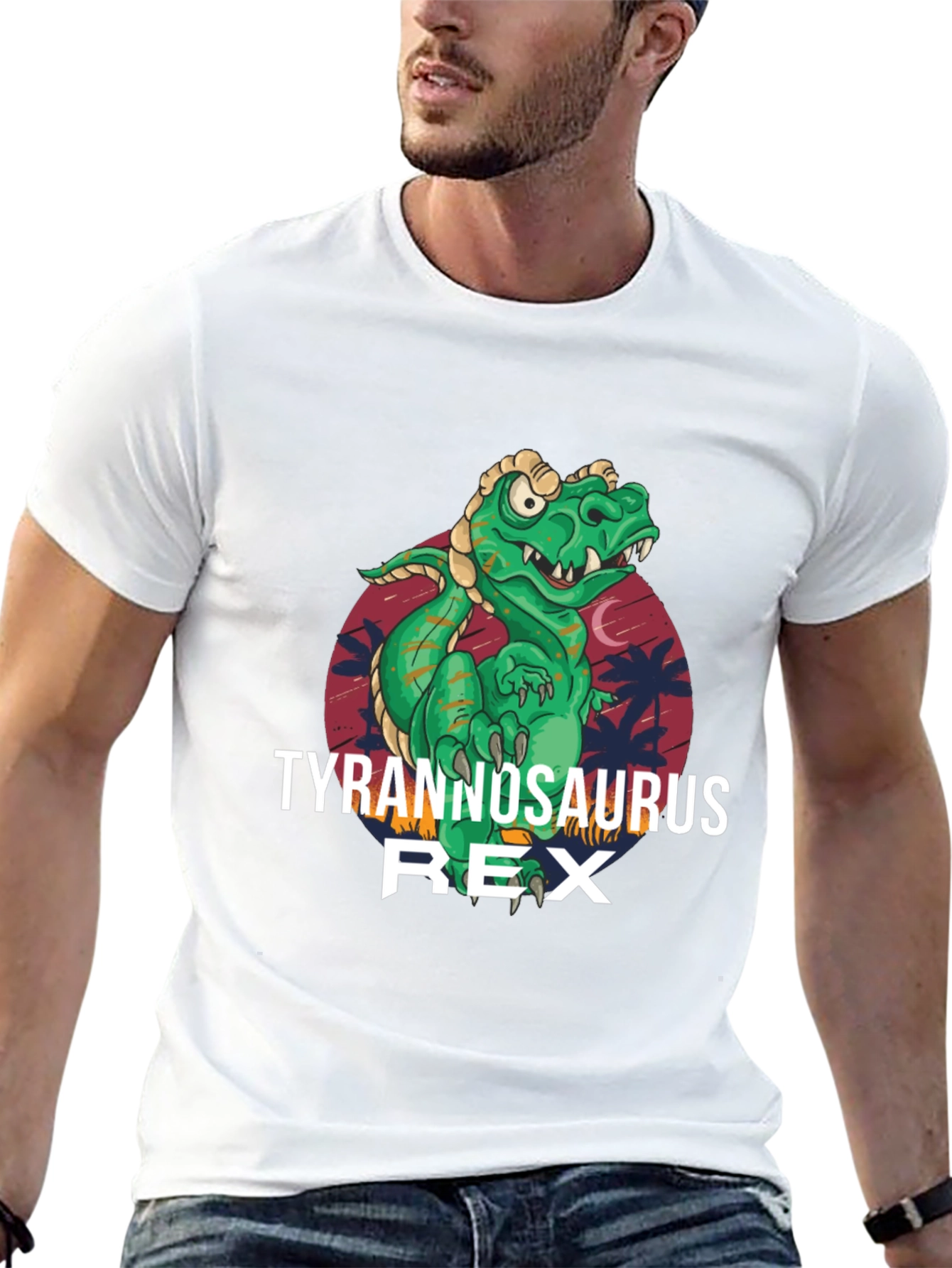 Tyrannosaurus Rex Graphic Print Black T-Shirt