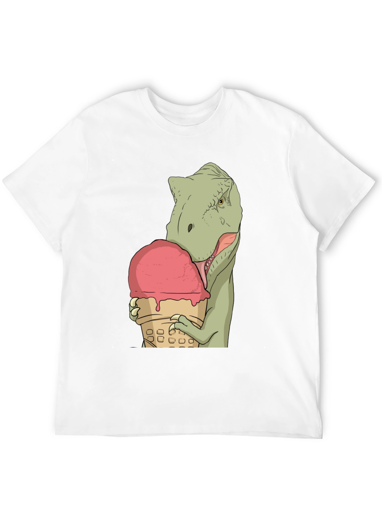Dino Ice Cream T-Shirt - Black Cotton Unique Design
