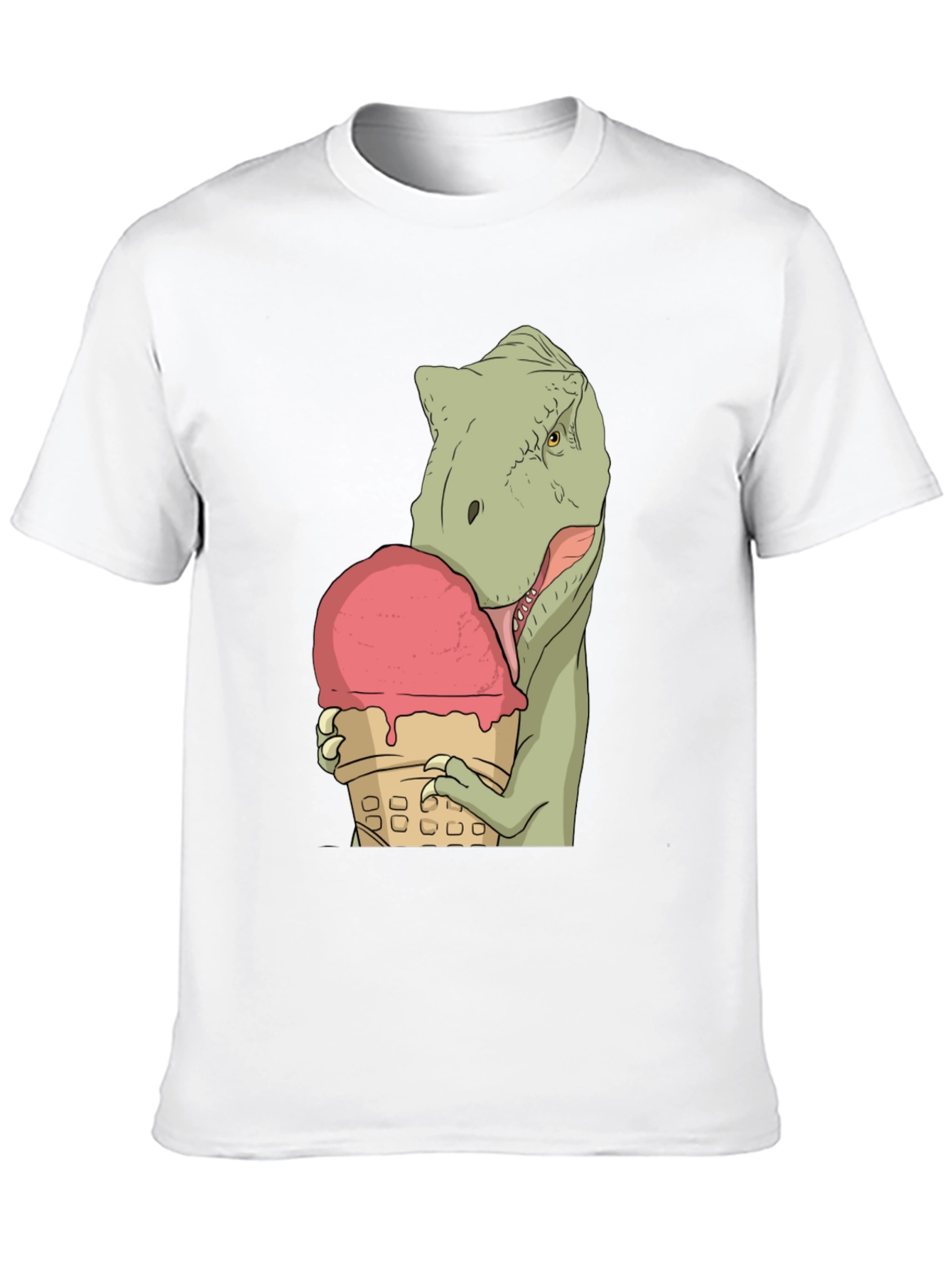 Dino Ice Cream T-Shirt - Black Cotton Unique Design