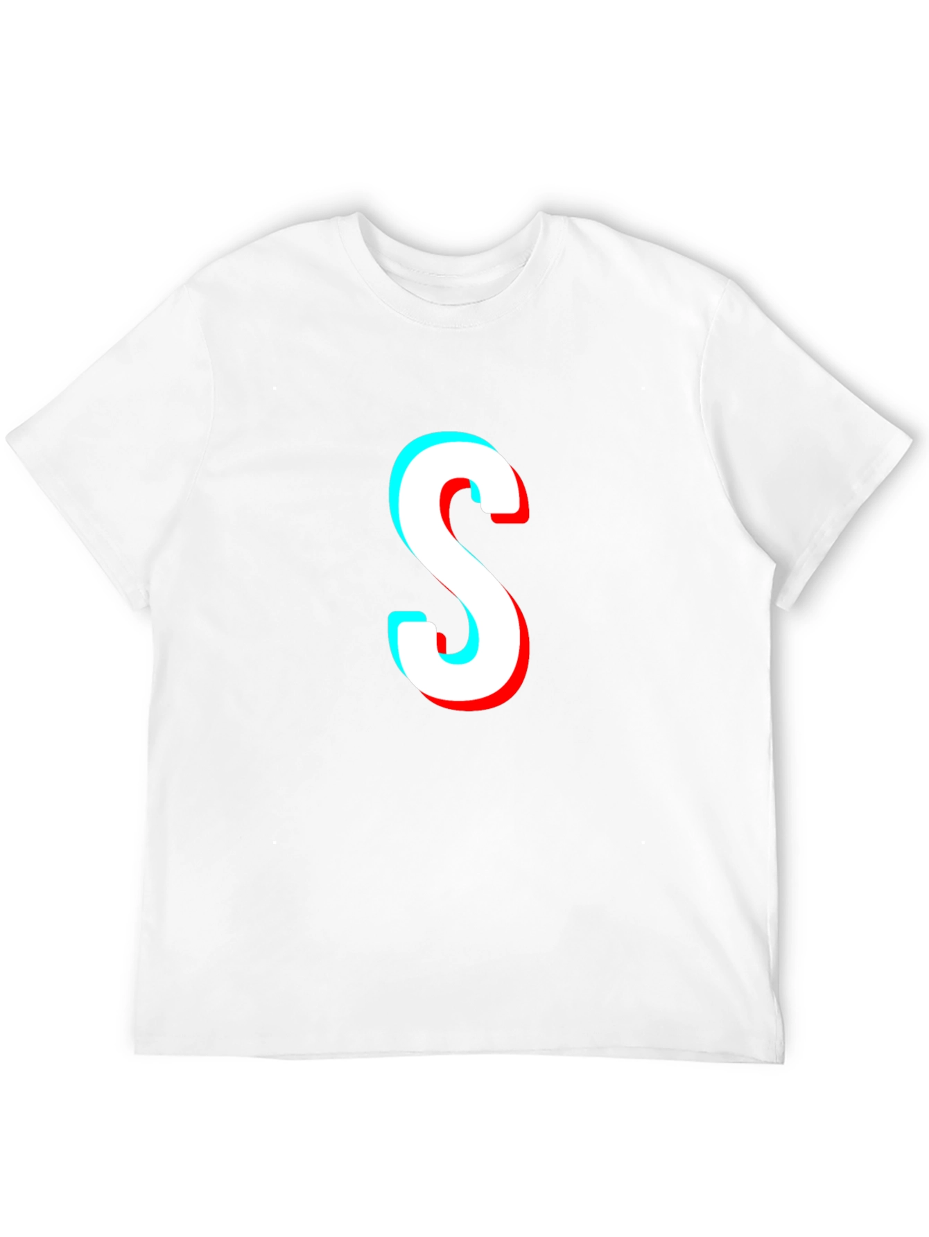 Trendy Black T-Shirt with 3D S Graphic