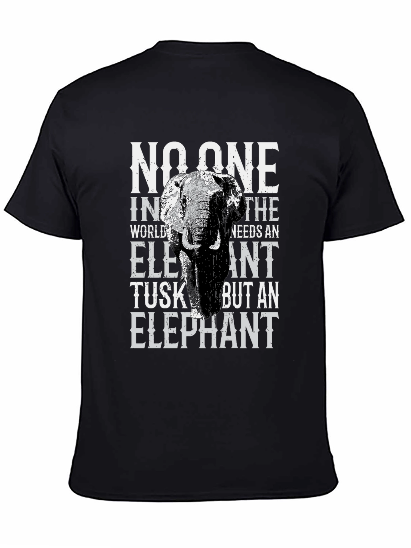 Elephant Tusk Graphic Print Tee - Black