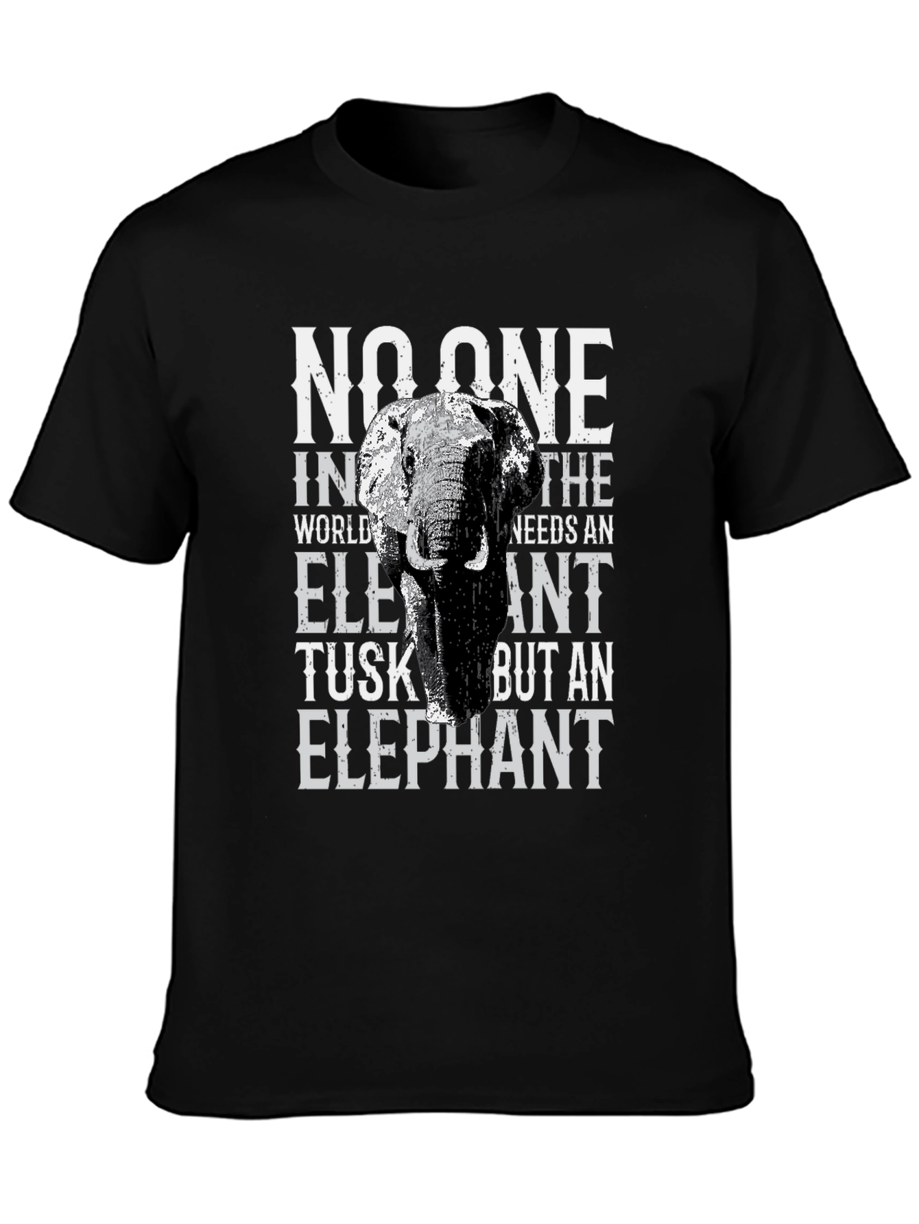 Elephant Tusk Graphic Print Tee - Black