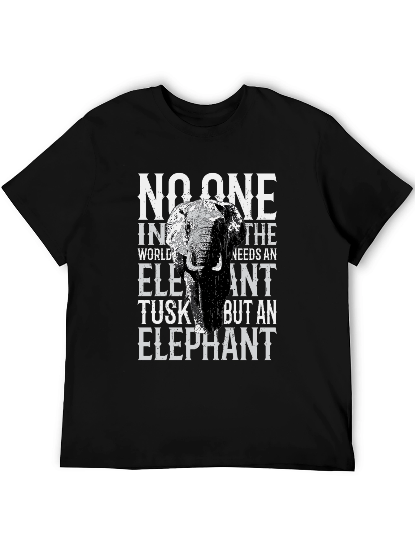 Elephant Tusk Graphic Print Tee - Black