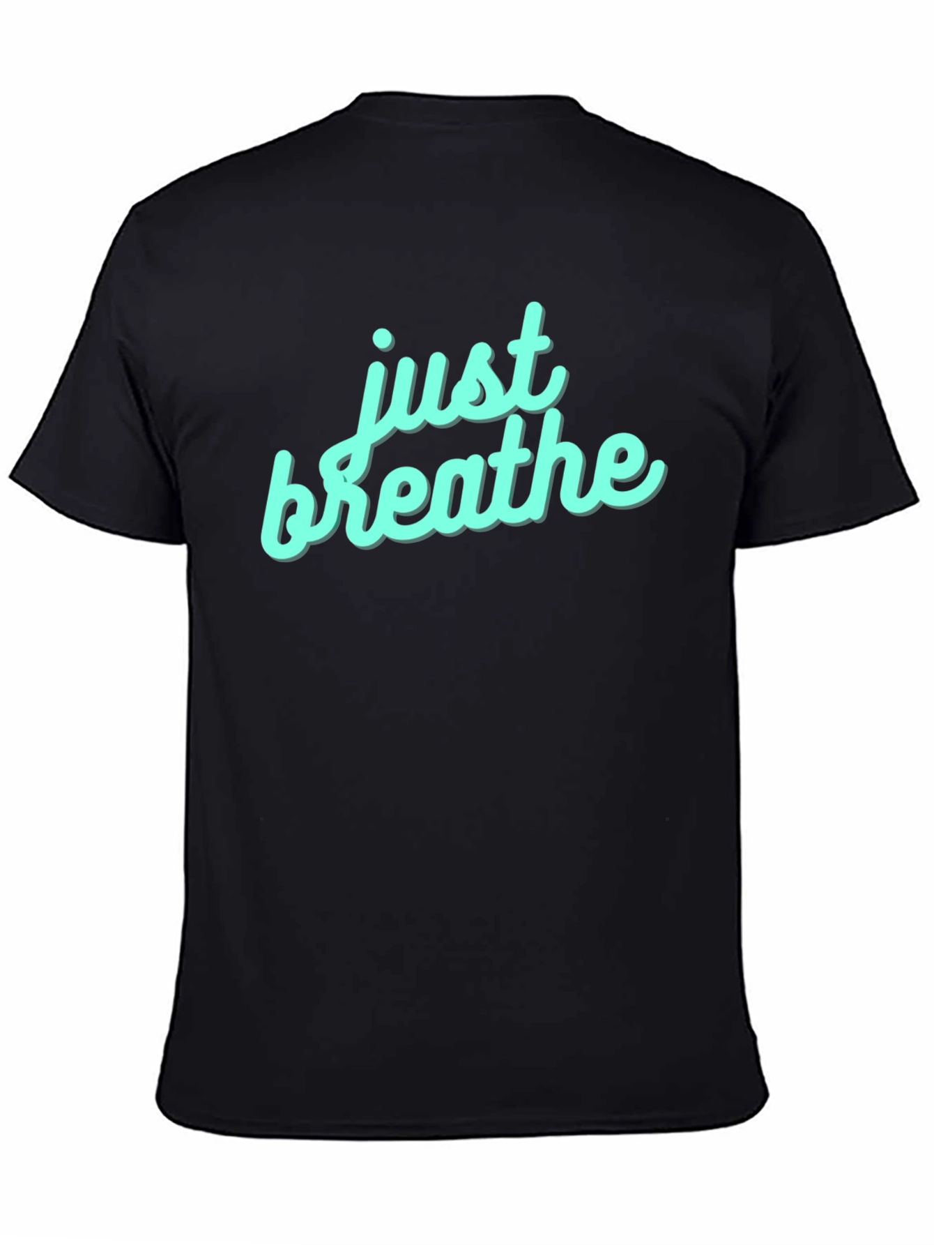 Just Breathe Graphic Tee - Black Cotton Casual Shirt