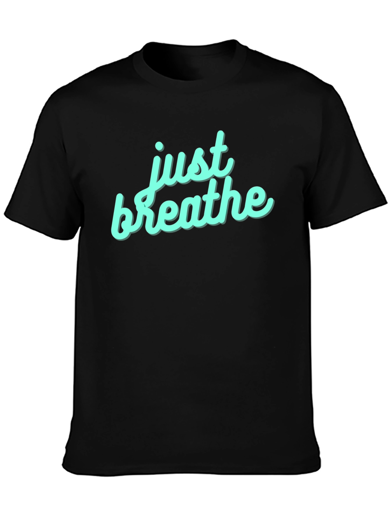 Just Breathe Graphic Tee - Black Cotton Casual Shirt