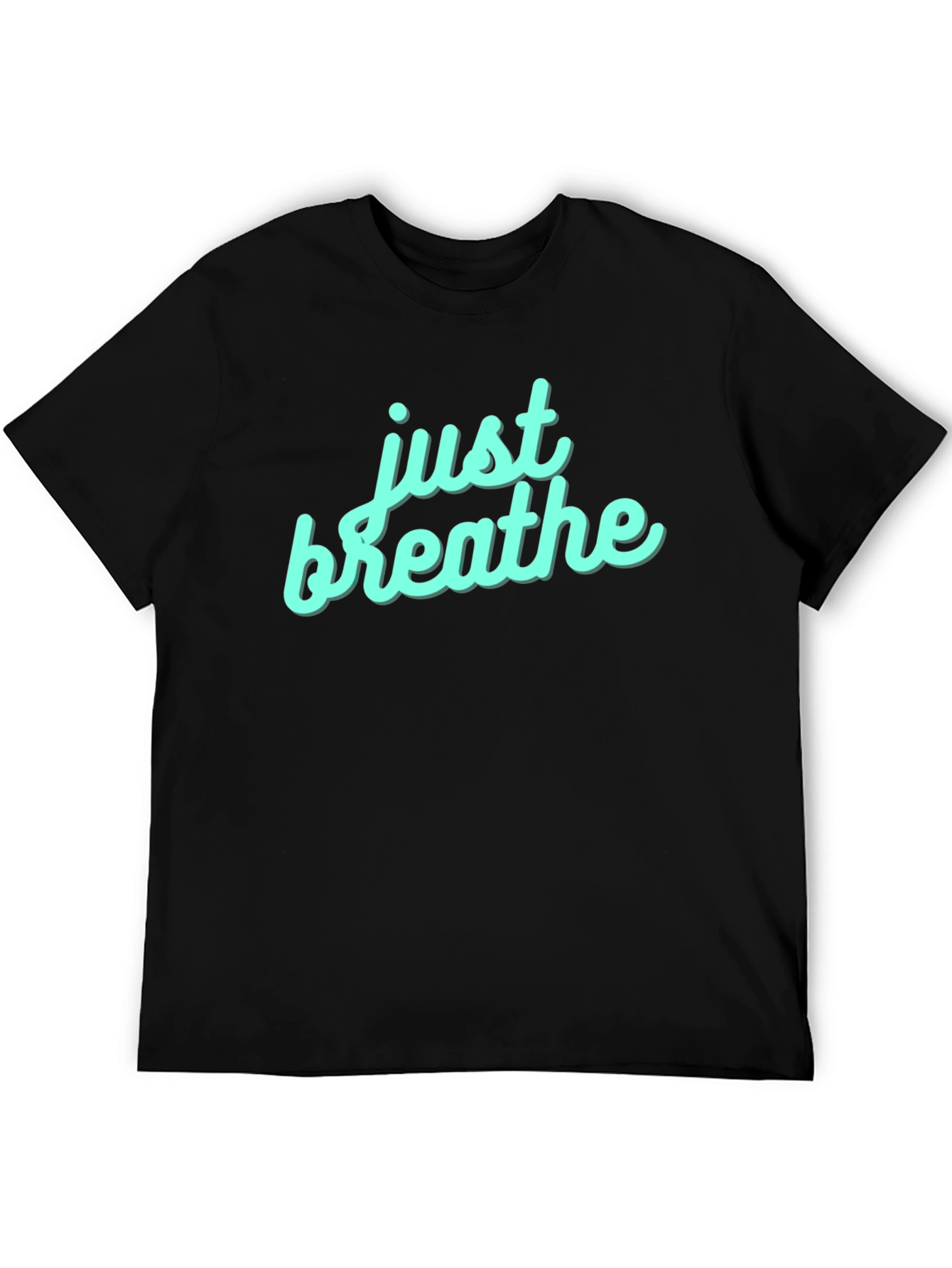 Just Breathe Graphic Tee - Black Cotton Casual Shirt