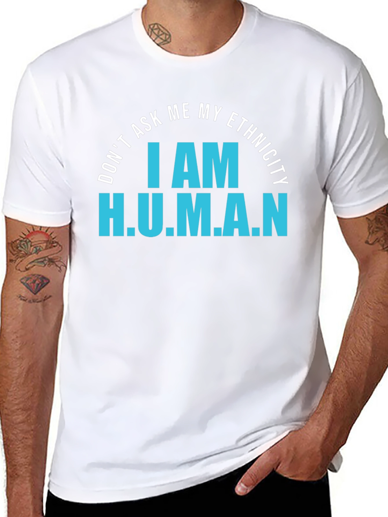 I AM H.U.M.A.N. Graphic Tee - Black