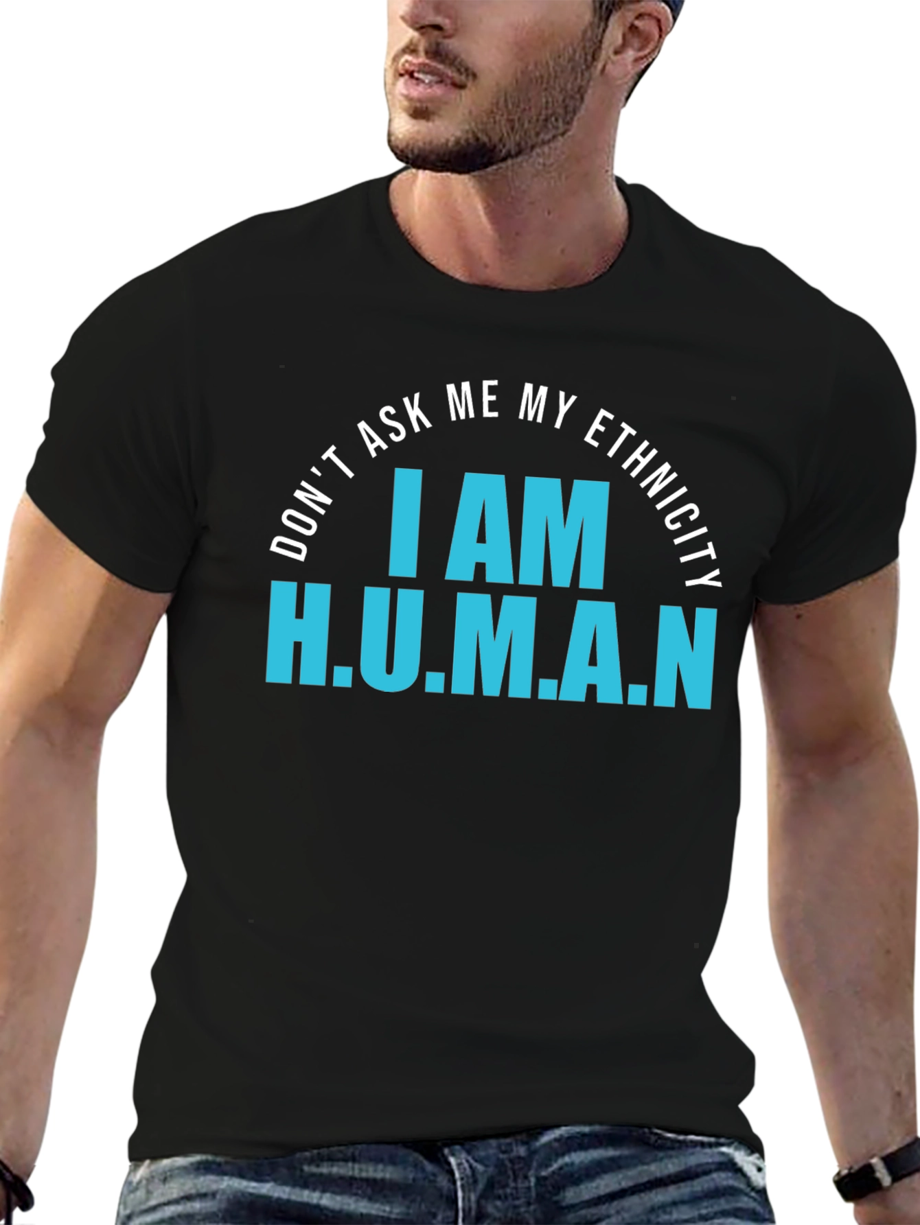I AM H.U.M.A.N. Graphic Tee - Black