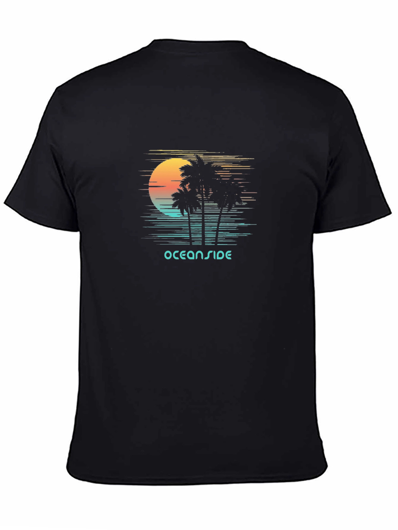 Oceanside Graphic T-Shirt - Retro Palm Tree Design