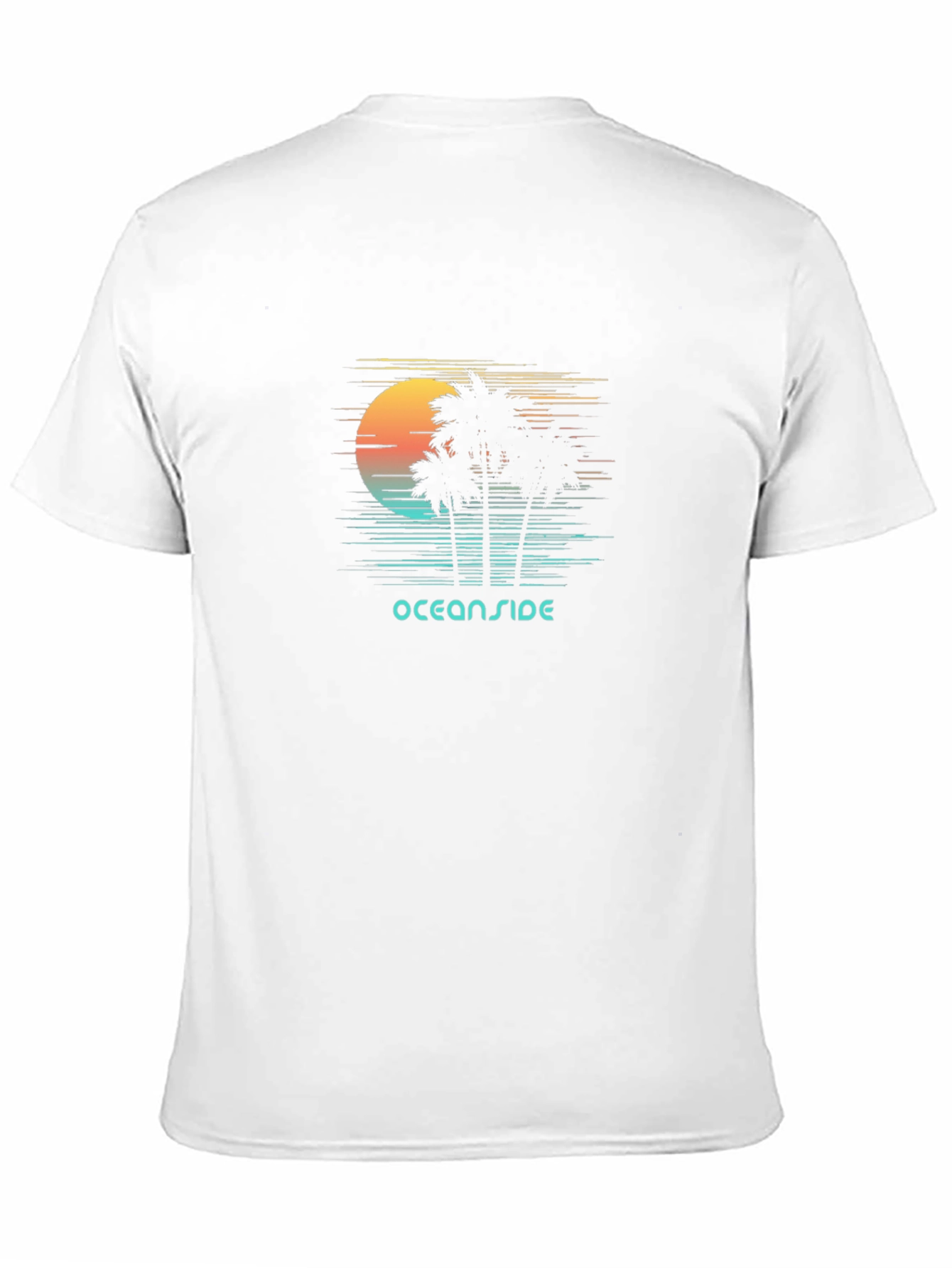 Oceanside Graphic T-Shirt - Retro Palm Tree Design