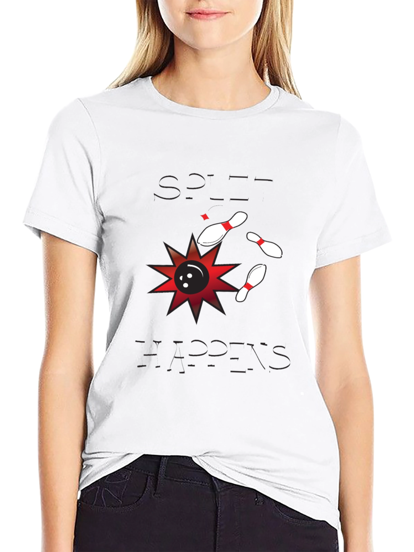Split Happens Bowling T-Shirt - Mens Black Graphic Tee