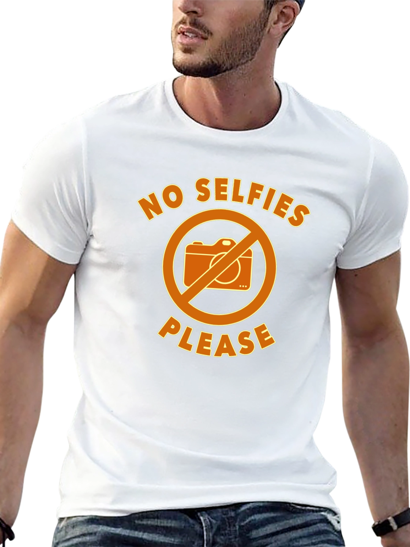 No Selfies Please T-Shirt - Graphic Tee