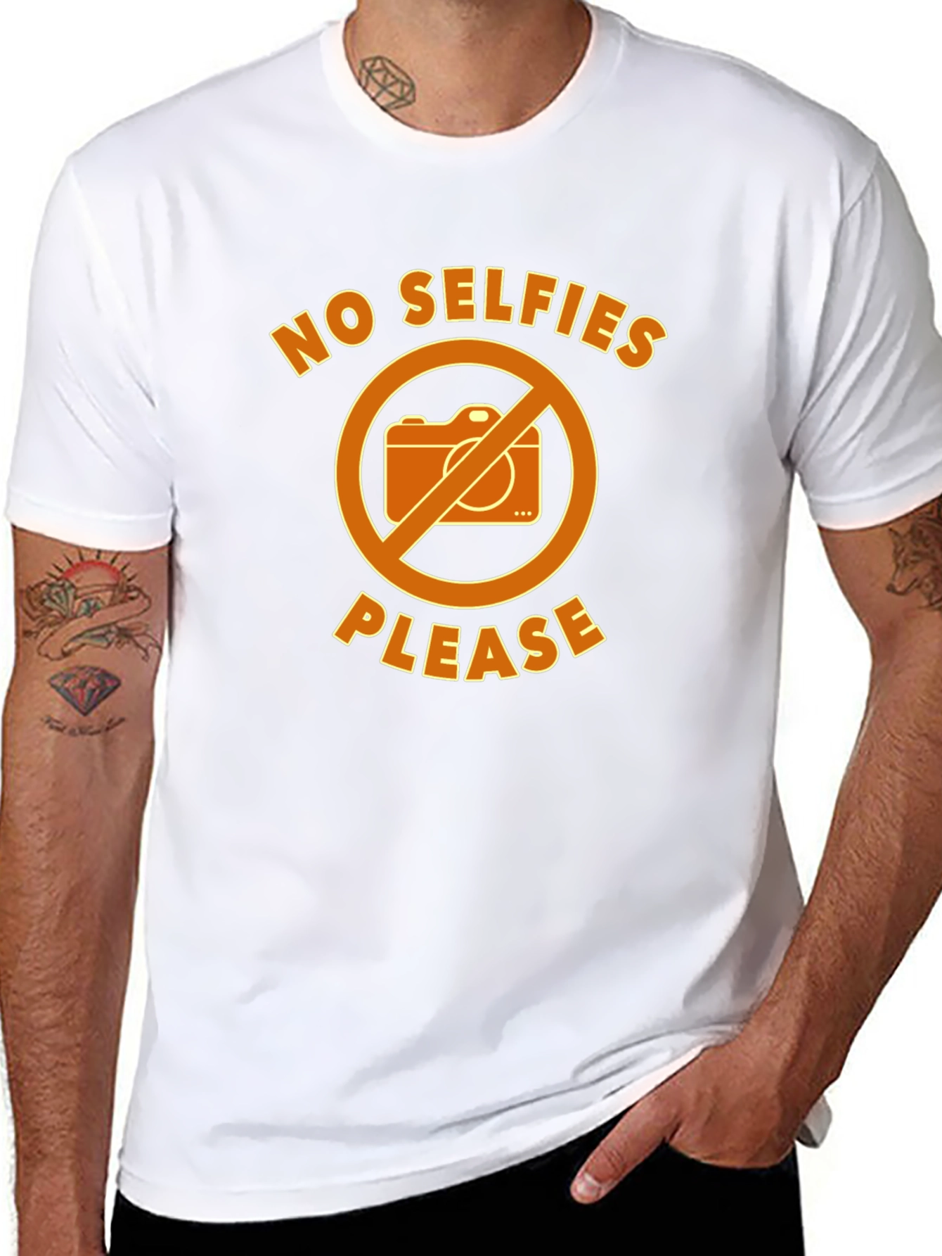 No Selfies Please T-Shirt - Graphic Tee