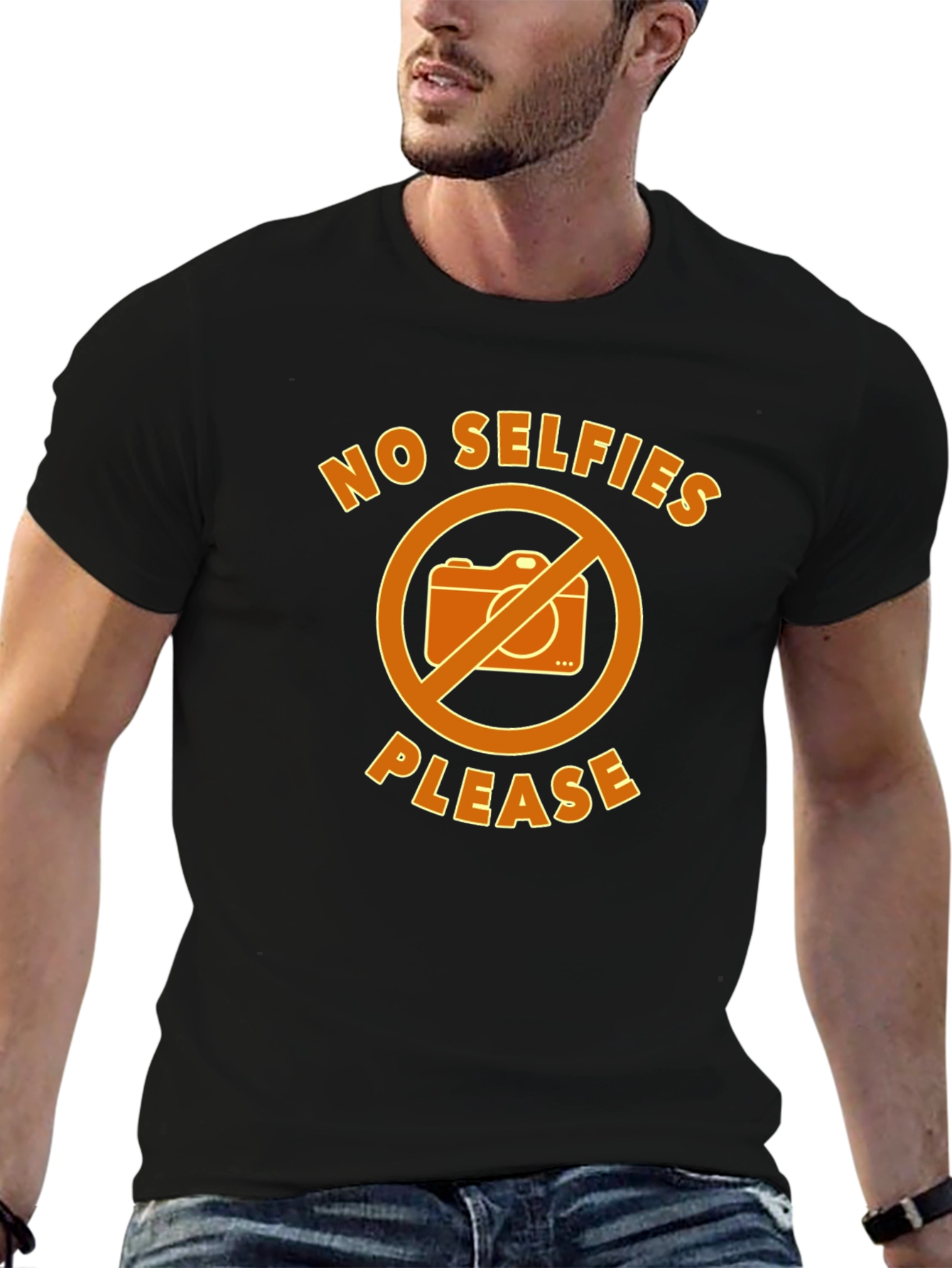 No Selfies Please T-Shirt - Graphic Tee