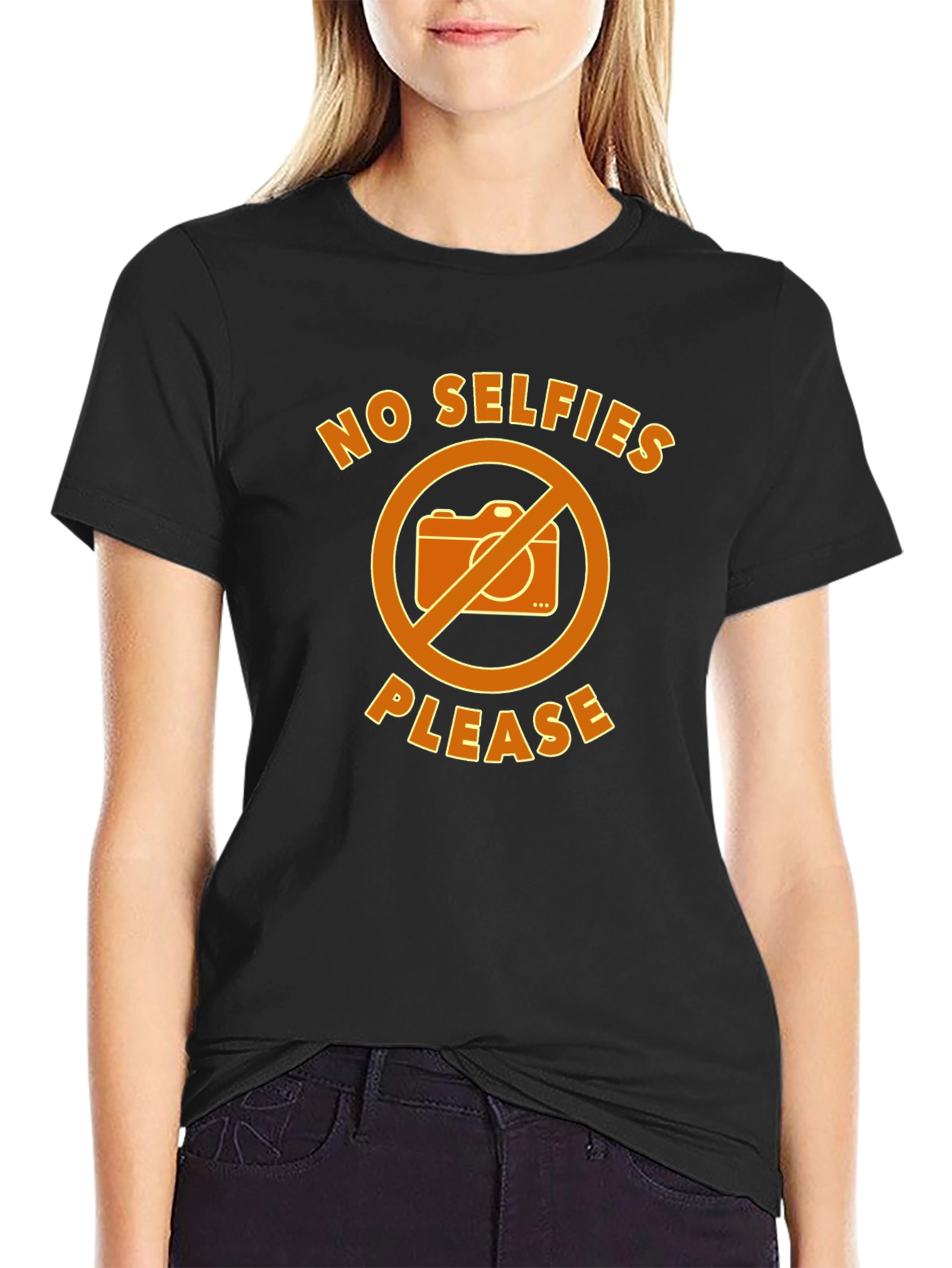 No Selfies Please T-Shirt - Graphic Tee