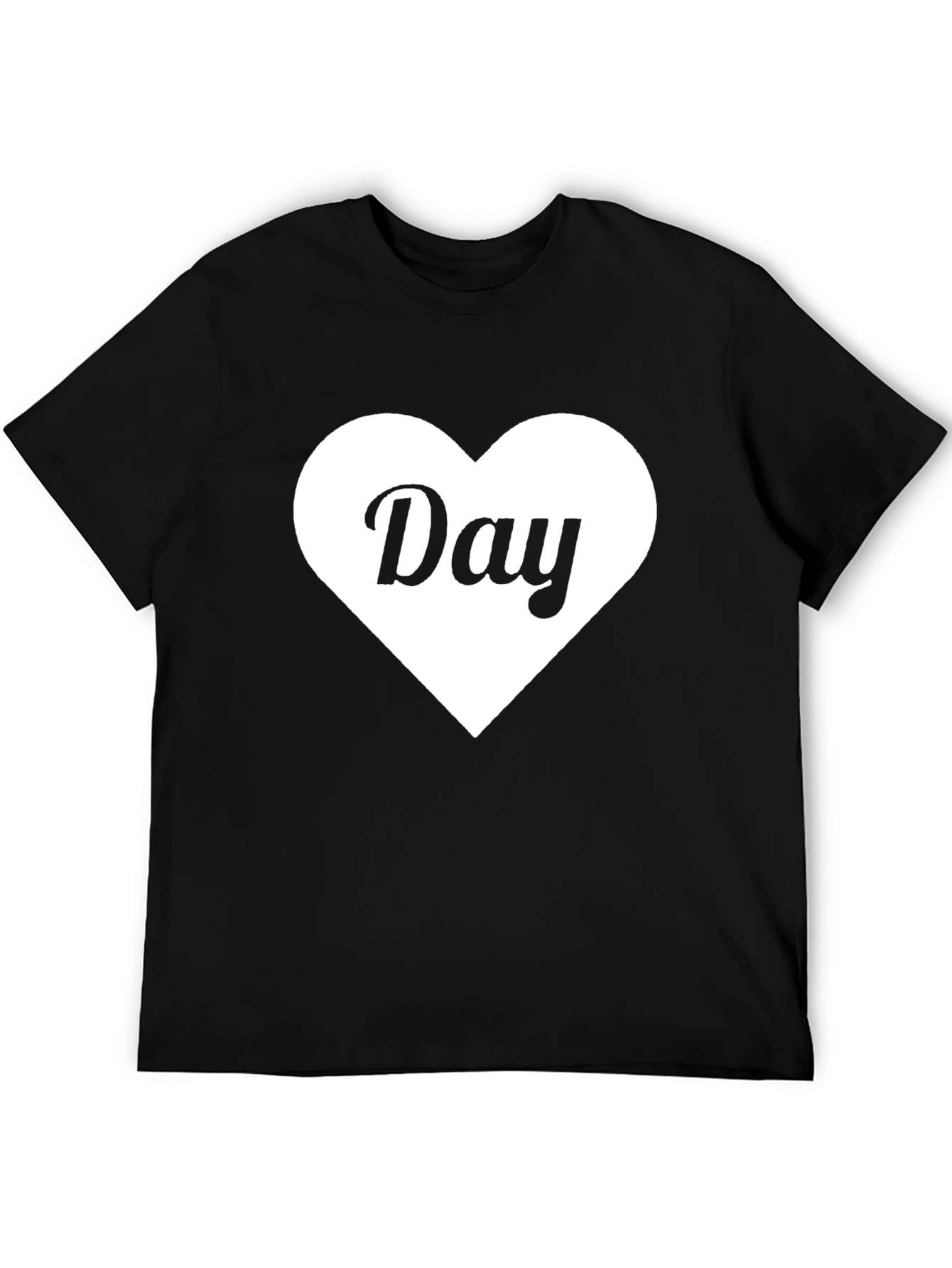 Heart Day T-Shirt - Stylish Black Tee