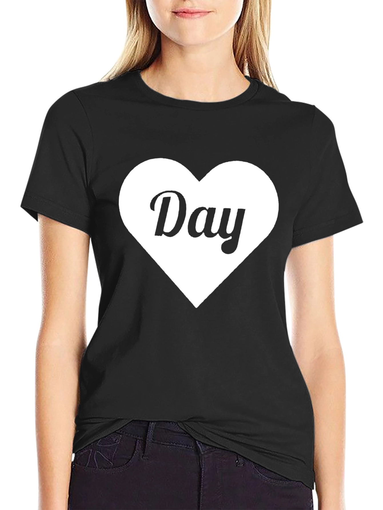 Heart Day T-Shirt - Stylish Black Tee