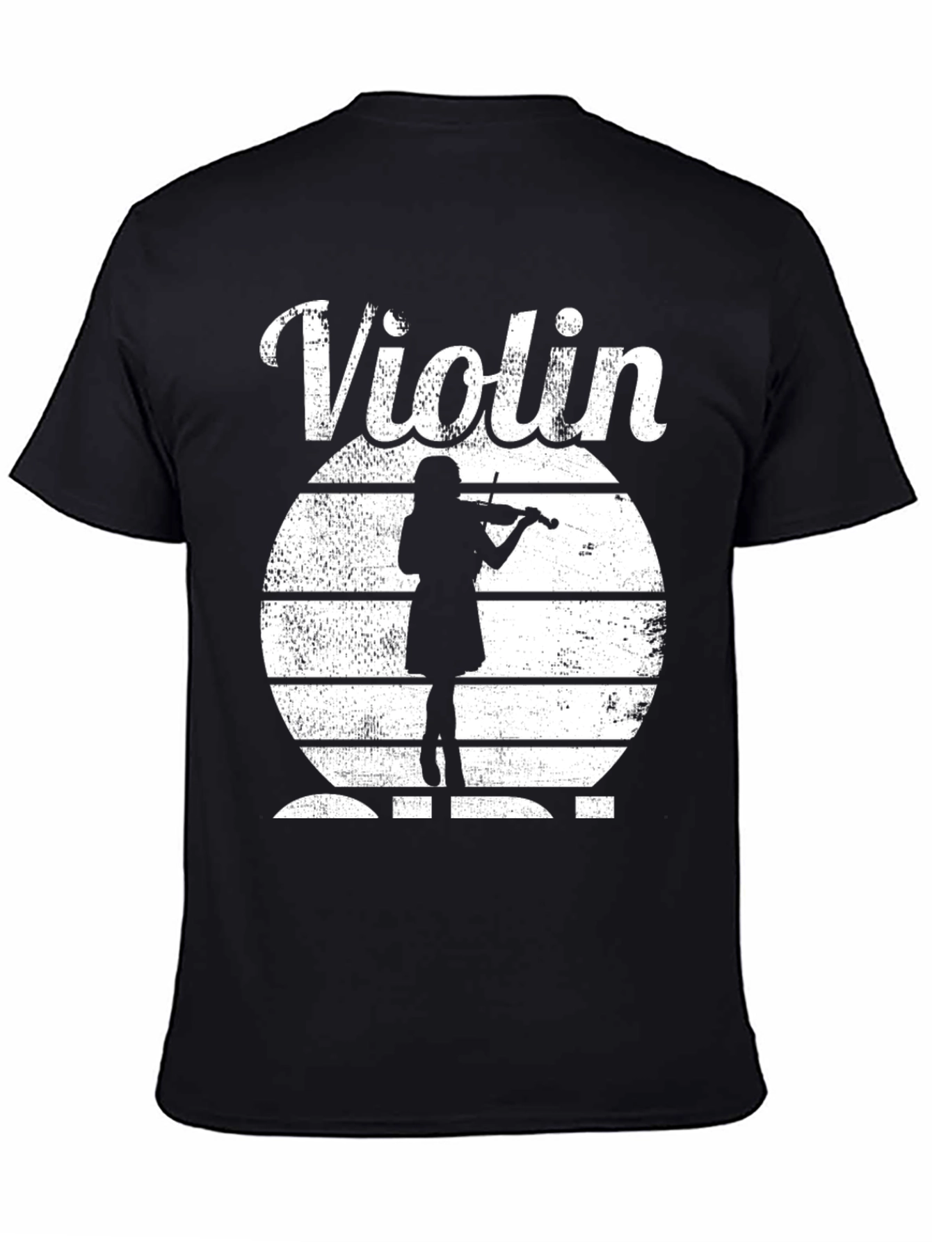 Violin Player Silhouette Black T-Shirt