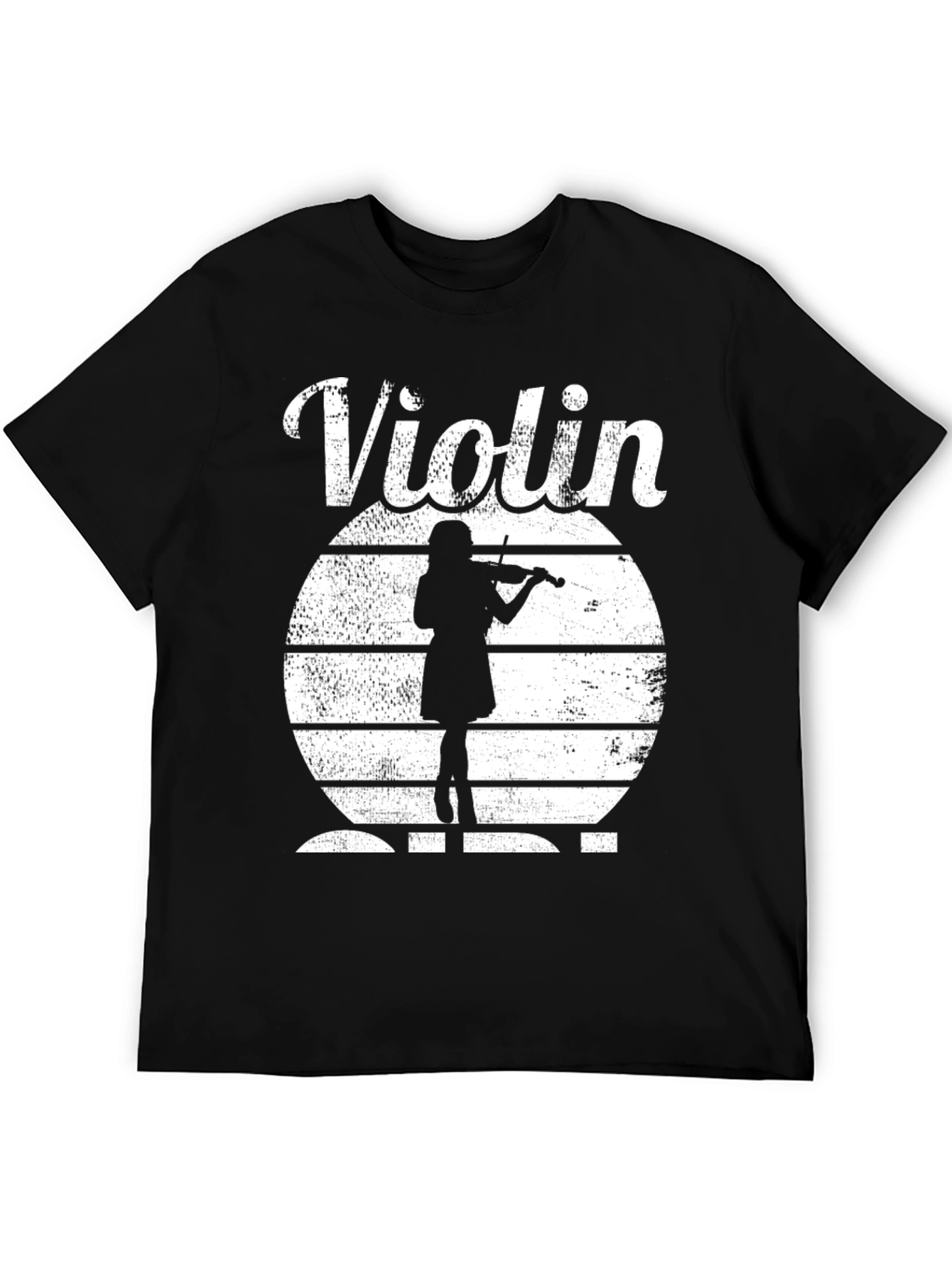 Violin Player Silhouette Black T-Shirt